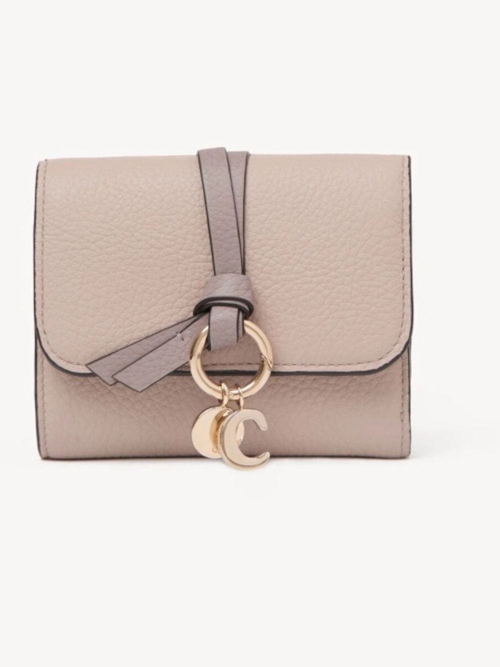 SMALL ALPHABET TRI-FOLD IN GRAINED LEATHER